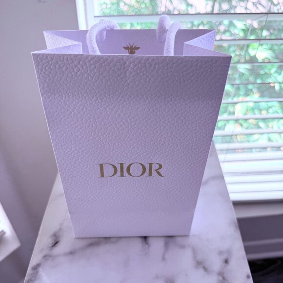 Authentic Dior White Pebbled Paper Gift Bag | Medium Size with Corded Handles - Picture 1 of 5